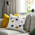 RUNDKRASSING Cushion cover, white multicolor/dot pattern, 50x50 cm