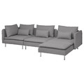 SÖDERHAMN 4-seat sofa with chaise longue, Tonerud grey