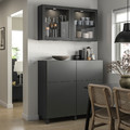 BESTÅ Storage combination w doors/drawers, dark grey Lappviken/Stubbarp/Sindvik dark grey, 120x42x213 cm