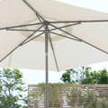 JOGGESÖ Parasol with base, light grey-beige/Huvön grey, 300 cm