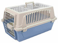 Ferplast Atlas 20 Open Pet Carrier for Cats and Small Dogs, beige/blue