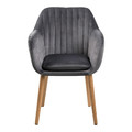 Upholstered Chair Emilia Velvet, dark grey