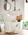 TÄLLBYN Pendant lamp, nickel-plated, opal white glass, 40 cm