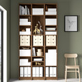 BILLY Bookcase comb w extension units, brown walnut effect, 120x28x237 cm