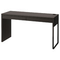 MICKE Desk, black-brown, 142x50 cm