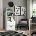 SMÅSTAD / PLATSA Bookcase, white white/with 3 drawers, 60x42x123 cm