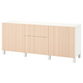 BESTÅ Storage combination with drawers, white Björköviken/birch veneer, 180x42x74 cm