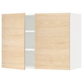 METOD Wall cabinet with shelves/2 doors, white/Askersund light ash effect, 80x60 cm