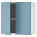 SMÅSTAD Wall cabinet, white blue/with 1 shelf, 60x32x60 cm