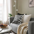 MAJSMOTT Cushion cover, off-white/black, 50x50 cm