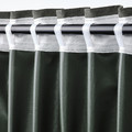 ROSENMANDEL Block-out curtains, 1 pair, dark green, 135x300 cm