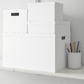 TJENA Storage box with lid, white, 25x35x20 cm