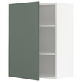 METOD Wall cabinet with shelves, white/Bodarp grey-green, 60x80 cm