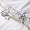 NATTSLÄNDA Duvet cover and pillowcase, floral pattern grey/white, 150x200/50x60 cm