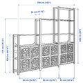 IVAR Shelving unit with doors, pine, 259x30x226 cm