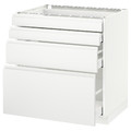 METOD / MAXIMERA Base cabinet with 4 fronts/4 drawers, white, Voxtorp matt white, 80x60 cm