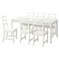 LANEBERG / NORDVIKEN Table and 6 chairs, white/white, 130/190x80 cm