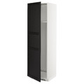 METOD High cab f fridge or freezer w door, white/Lerhyttan black stained, 60x60x200 cm