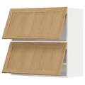 METOD Wall cabinet horizontal w 2 doors, white/Forsbacka oak, 80x80 cm