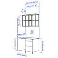 ENHET Storage combination, white/oak effect, 121.5x63.5x222 cm