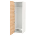 ENHET High cabinet storage combination, white/oak effect, 60x62x210 cm
