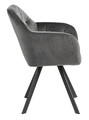 Upholstered Chair Lola, auto return, velvet, dark grey