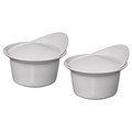 FÄRGKLAR Oven/serving dish with lid, matt light grey, 0.2 l