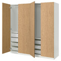 PAX / STORKLINTA Wardrobe combination, white/oak effect, 200x66x201 cm