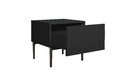 Nightstand Bedside Table Nicole Set of 2, black legs, matt black