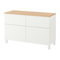 BESTÅ Storage combination w doors/drawers, white/Lappviken/Stubbarp white, 120x42x76 cm