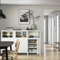 BESTÅ Storage combination with doors, white, Lappviken white, clear glass, 180x40x112 cm