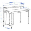 UTVISNING Gaming desk with shelf, ash effect/white, 120x60 cm