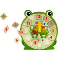 Wooden Educational Clock, random patterns, 1pc, 3+