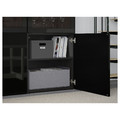 BESTÅ Storage combination w/glass doors, black-brown, Selsviken high-gloss/black, clear glass, 120x40x192 cm