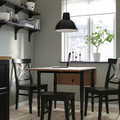 DANDERYD / INGOLF Table and 2 chairs, pine veneer black/black, 74/134x80 cm