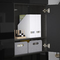 BESTÅ Storage combination with doors, black-brown, Selsviken high-gloss/black, 120x40x192 cm