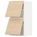 METOD Wall cab horizo 2 doors w push-open, white/Askersund light ash effect, 40x80 cm