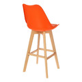 Bar Stool Norden Wood, high, PP, orange