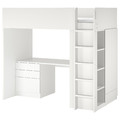 SMÅSTAD Loft bed, white white/with desk with 4 drawers, 90x200 cm