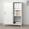 TROTTEN Cabinet with sliding doors, white, 80x110 cm