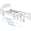 SLÄKT Ext bed frame with slatted bed base, white/pale turquoise, 80x200 cm