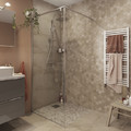GoodHome Walk-in Shower Ezili 90 cm, chrome/transparent