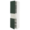 METOD High cab f micro w 2 doors/shelves, white/Havstorp deep green, 60x60x220 cm