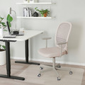 FLINTAN Office chair with armrests, beige