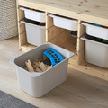 TROFAST Storage combination with boxes, light white stained pine white/grey, 93x44x52 cm