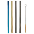 LUFTTÄT Drinking straws/cleanbrush set of 5, mixed shapes mixed colours