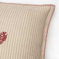 MÄVINN Cushion cover, beige red/heart, 50x50 cm