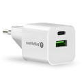 everActive Wall Charger EU Plug USB/USB-C QC3.0 30W, white