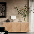 BESTÅ Wall-mounted cabinet combination, white/Hedeviken oak veneer, 180x42x64 cm