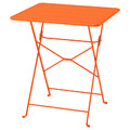 SUNDSÖ Table, bright orange outdoor, 65x65 cm